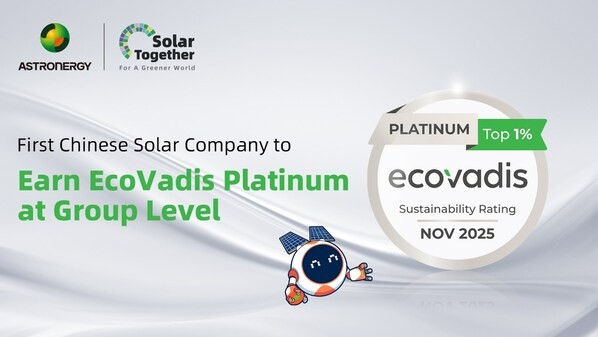 Astronergy đạt chứng nhận EcoVadis Platinum cấp tập đoàn, lọt TOP 1% toàn cầu