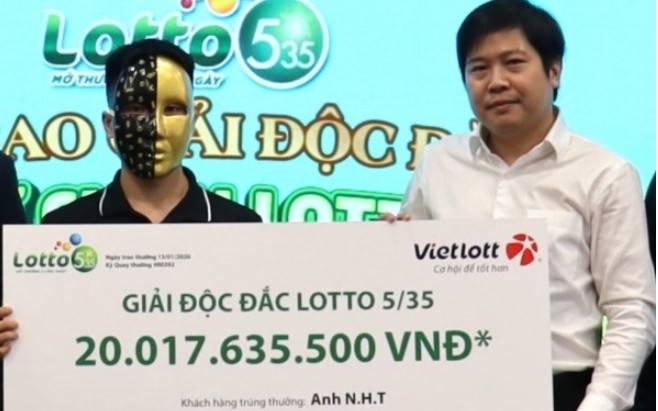 Một thanh niên trúng Vietlott hơn 20 tỉ đồng "hết sức bất ngờ"