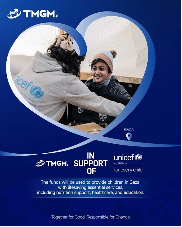 TMGM hỗ trợ các nỗ lực nhân đạo của UNICEF Australia dành cho trẻ em tại Gaza