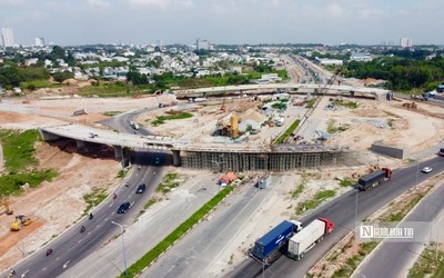 Cận cảnh nút giao thông đồ sộ trên tuyến Vành đai 3, Tp.HCM đang thành hình