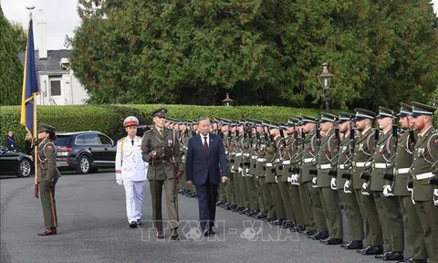 Tổng thống Ireland chủ trì Lễ đón chính thức Tổng Bí thư, Chủ tịch nước Tô Lâm