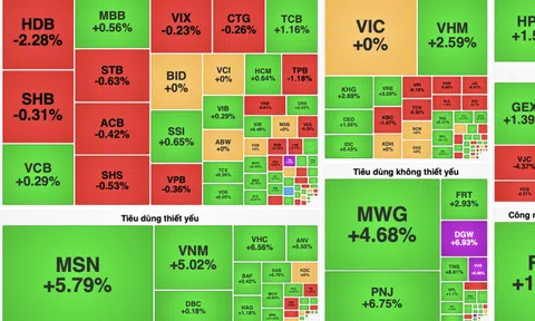 VN-Index bật tăng hơn 12 điểm, nhóm tiêu dùng và bất động sản dẫn dắt thị trường