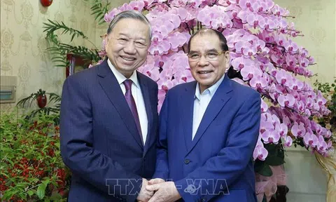 Tổng Bí thư Tô Lâm thăm, chúc Tết nguyên Tổng Bí thư Nông Đức Mạnh