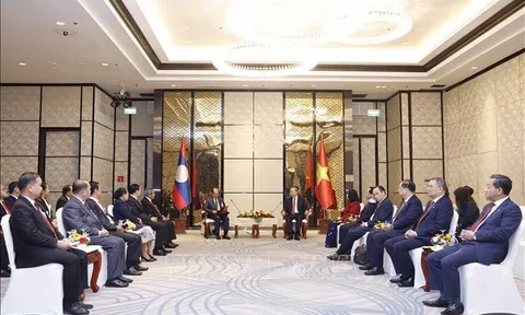 Tổng Bí thư Tô Lâm tiếp Chủ tịch Mặt trận Lào xây dựng đất nước