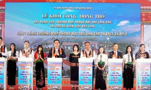 Quảng Ngãi khởi công loạt trường nội trú, kỳ vọng đổi thay giáo dục nơi vùng biên