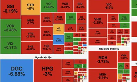 VN-Index “bay” hơn 50 điểm, cổ phiếu trụ và dầu khí đồng loạt lao dốc