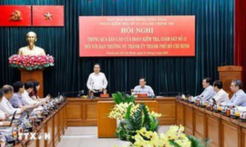 Thông qua Báo cáo kiểm tra, giám sát đối với Ban Thường vụ Thành ủy TPHCM