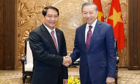 Tổng Bí thư, Chủ tịch nước Tô Lâm tiếp Bí thư Thành ủy, Chủ tịch Hội đồng nhân dân Thủ đô Vientiane (Lào)