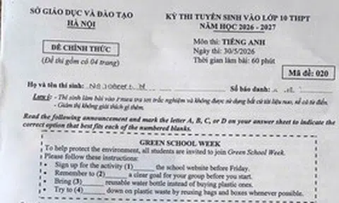 Đáp án môn tiếng Anh thi vào lớp 10 Hà Nội