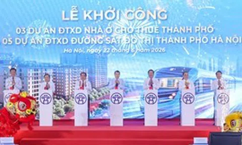 Thủ tướng dự lễ khởi công 5 tuyến đường sắt, 3 dự án nhà ở cho thuê tại Hà Nội