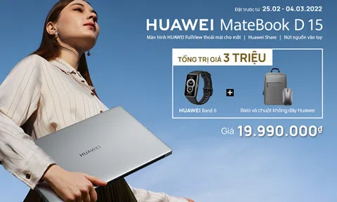 Đặt ngay 2 siêu phẩm laptop MateBook 14 và MateBook D15 để nhận nhiều quà tặng hấp dẫn